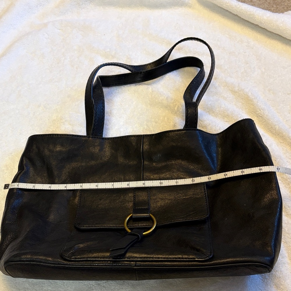 Frye Elegant Black Leather Tote Bag